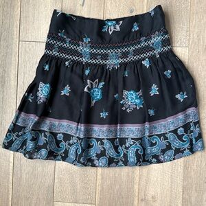 Free People Floral Paisley Smocked Mini Skirt 🍁